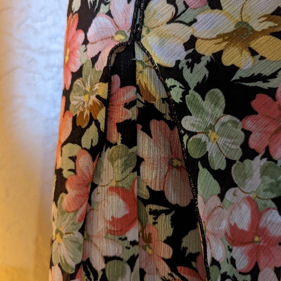 Versailles vintage floral ruffle cut skirt size 10 - Picture 3 of 6